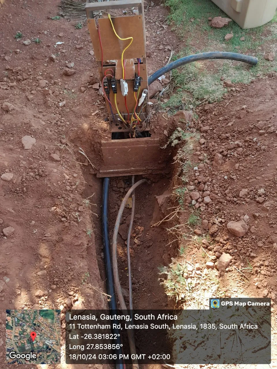 Underground electrical cable installation in trench by Danford Electrical, Lenasia, Gauteng